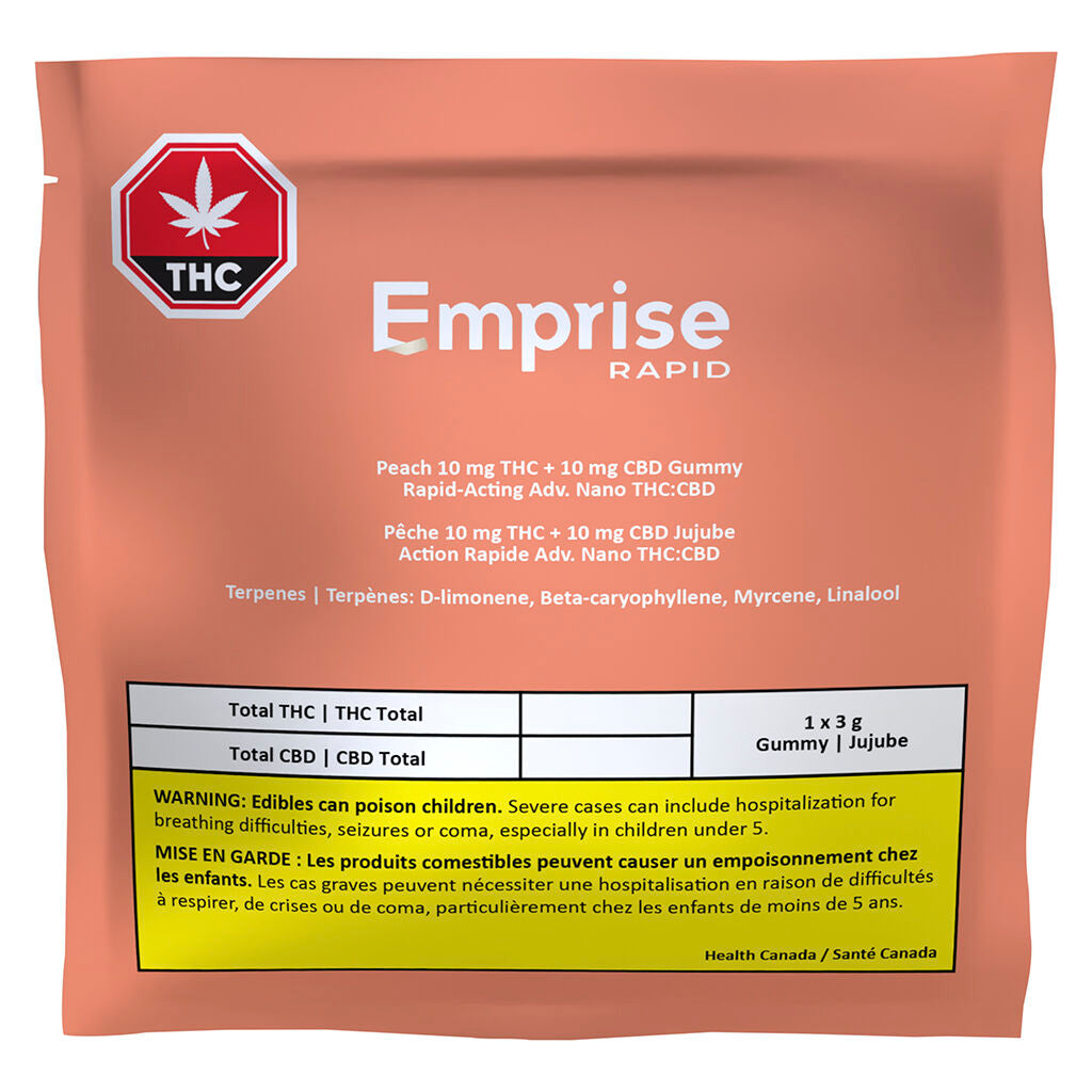 Peach 10 THC : 10 CBD Gummy - 