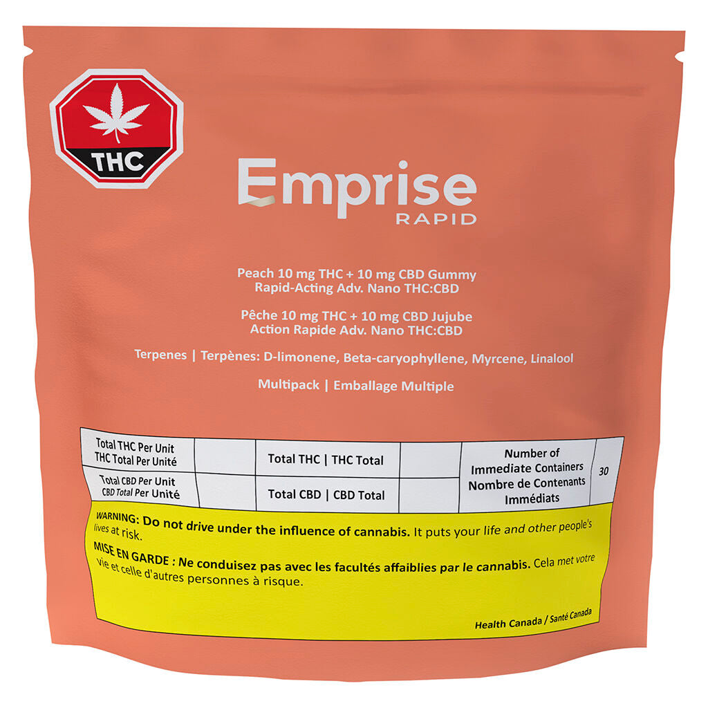 Peach 10 THC : 10 CBD Gummy - 