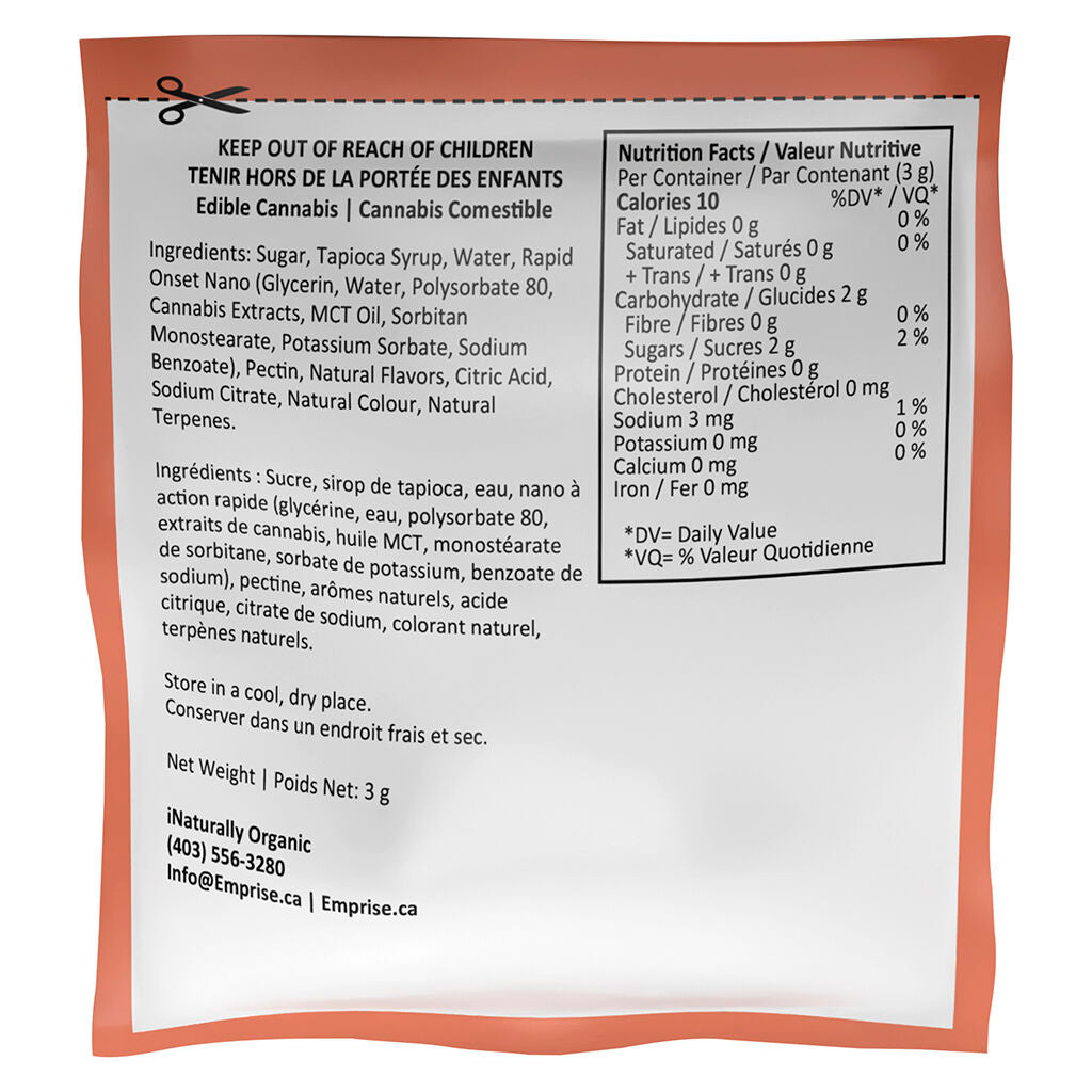 Peach 10 THC : 10 CBD Gummy - 