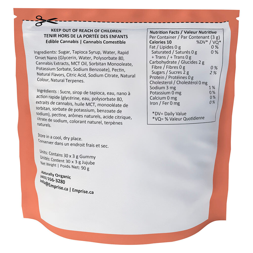 Peach 10 THC : 10 CBD Gummy - 