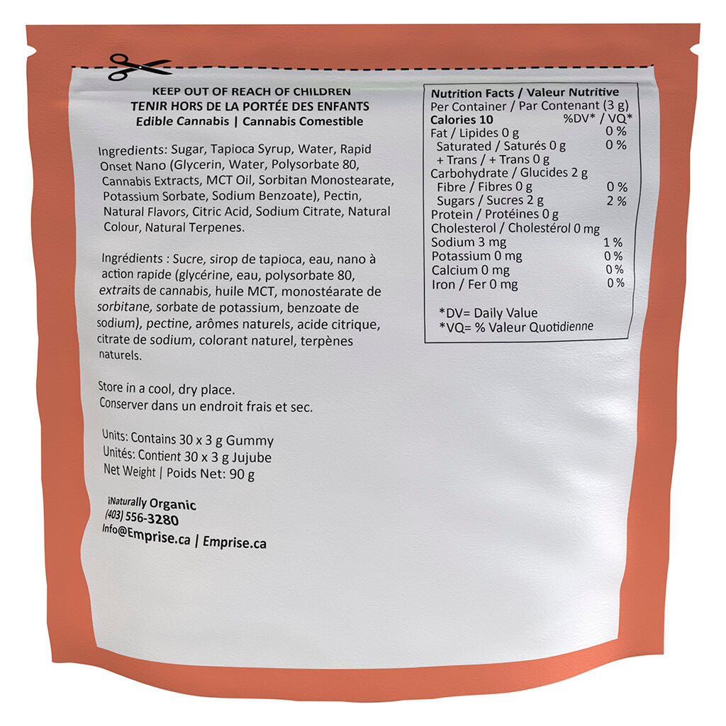 Peach 10 THC : 10 CBD Gummy - 