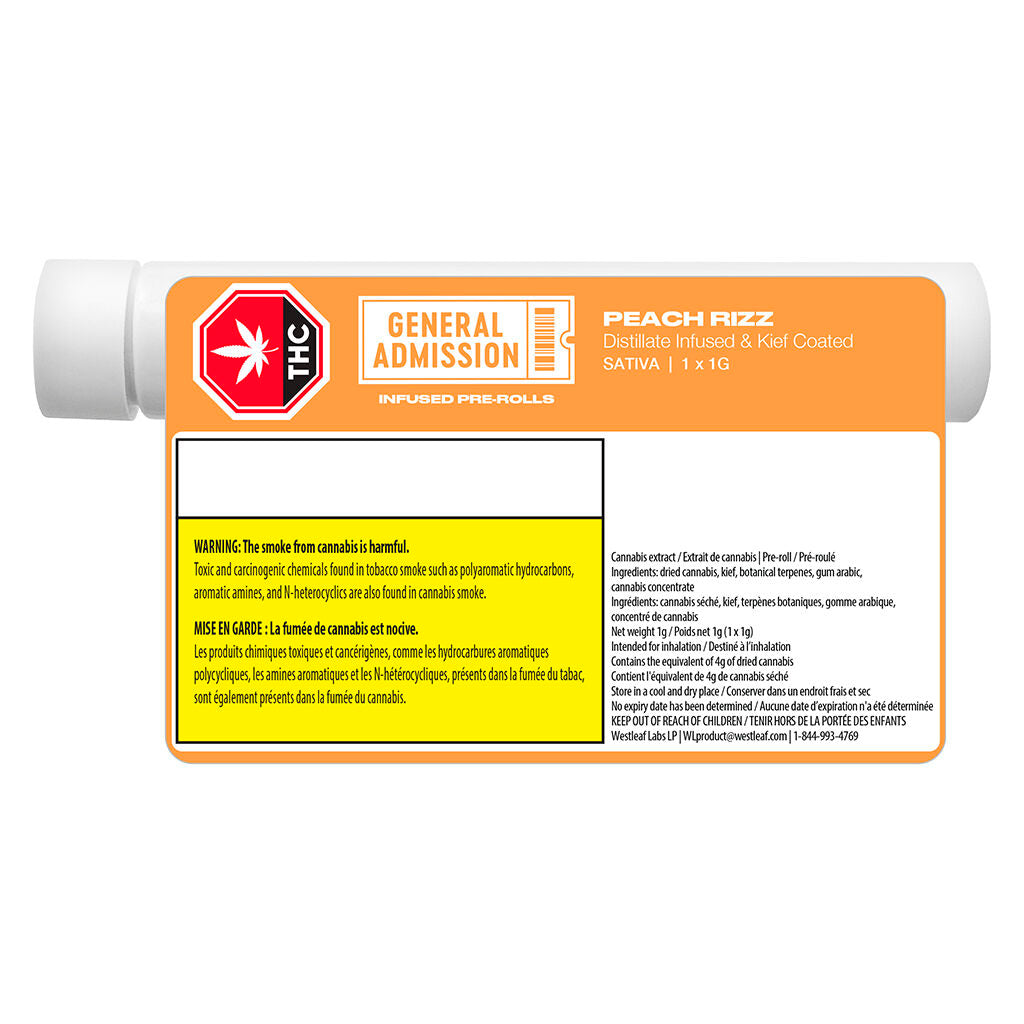 Peach Ringz Distillate Infused Pre-Roll - 