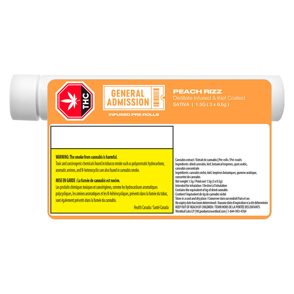 Peach Ringz Distillate Infused Pre-Roll - 