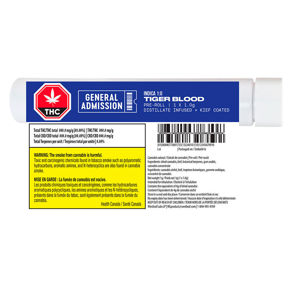 Tiger Blood Distillate Infused Pre-Roll - 