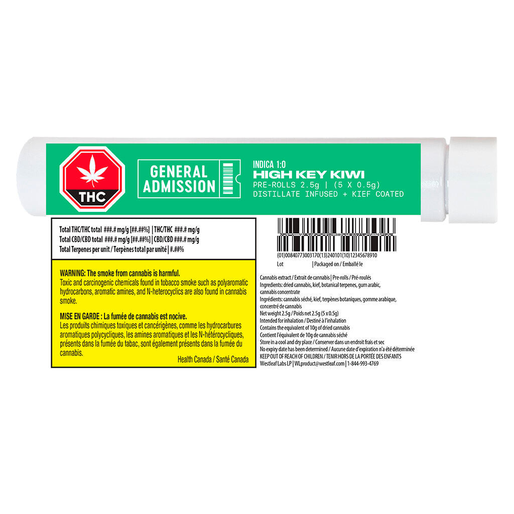 High Key Kiwi Distillate Infused Pre-Roll - 