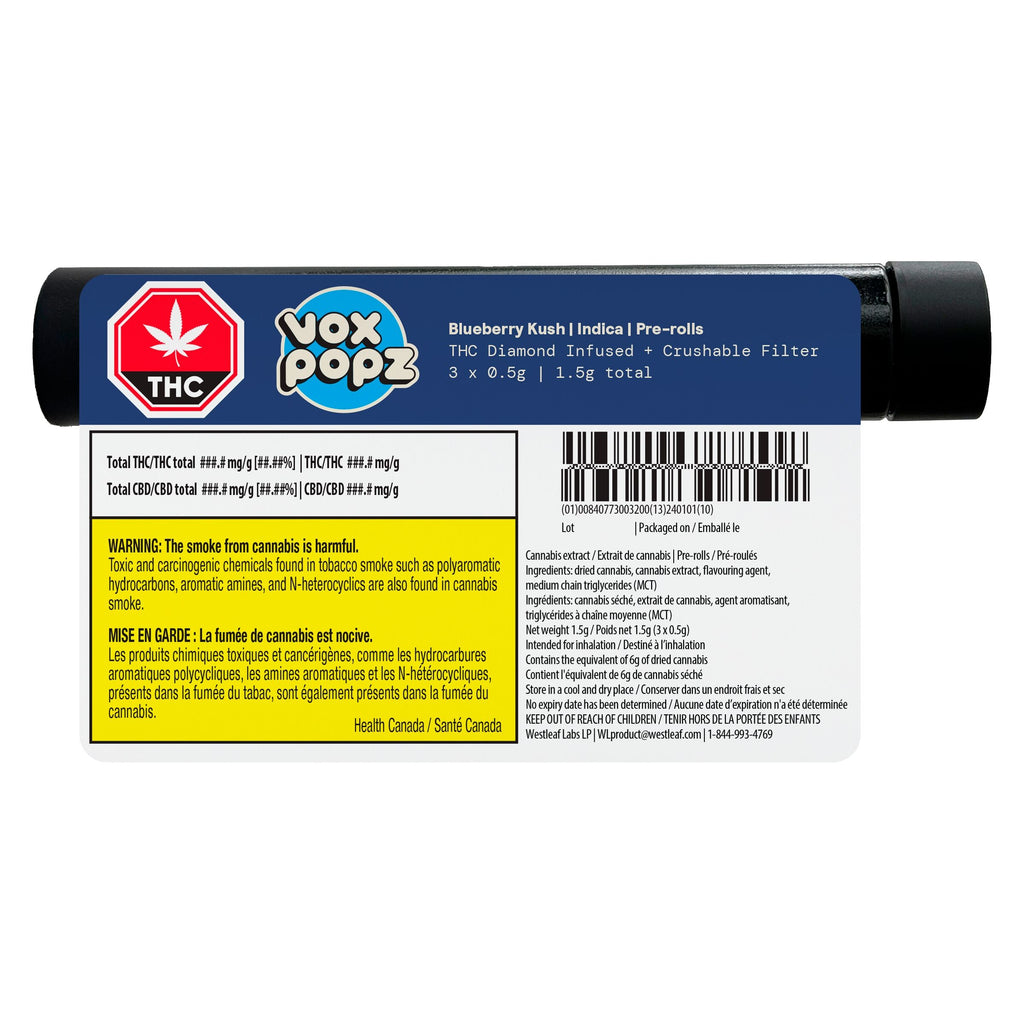 Blueberry Kush Diamond Infused Crushable Pre-Roll - 