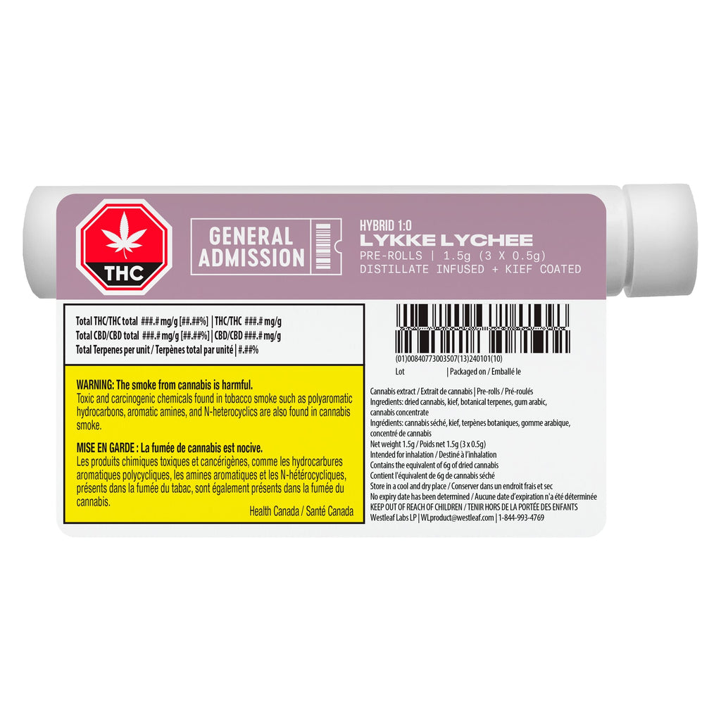 Lykke Lychee Distillate Infused Pre-Roll - 