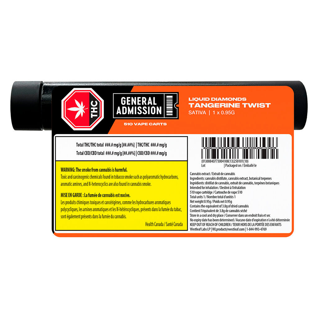Tangerine Twist Sativa Liquid Diamond 510 Thread Cartridge - 