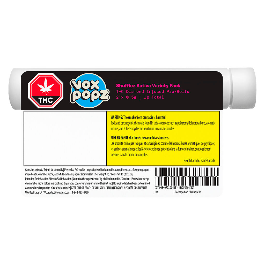 Shufflez Sativa Diamond Infused Pre-Roll - 