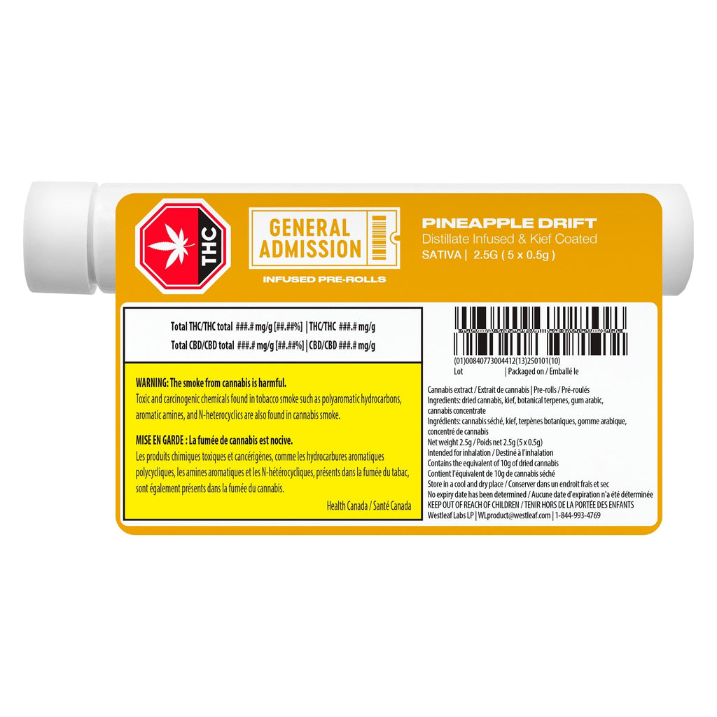 Pineapple Drift Distillate Infused Pre-Roll - 