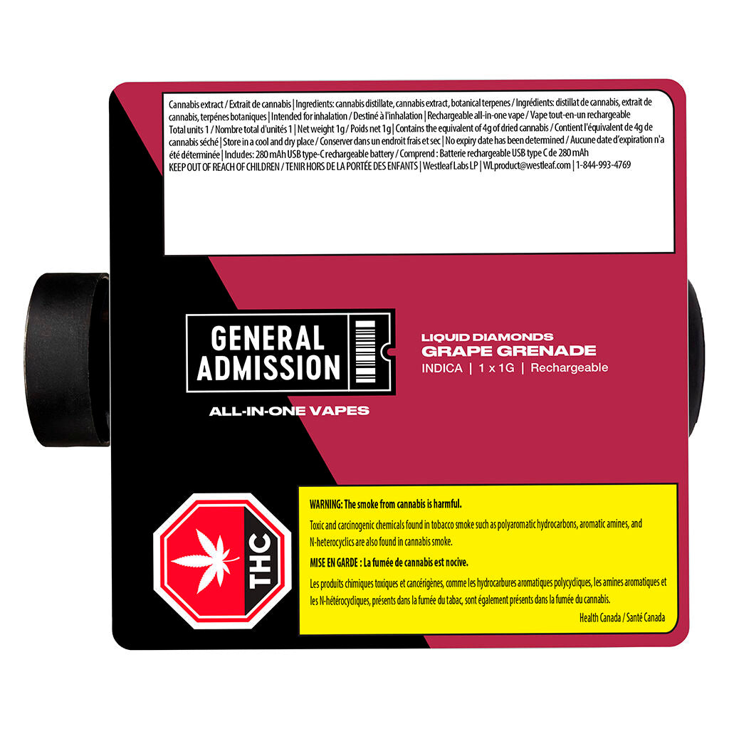 Grape Grenade Liquid Diamond All-In-One Vape - 