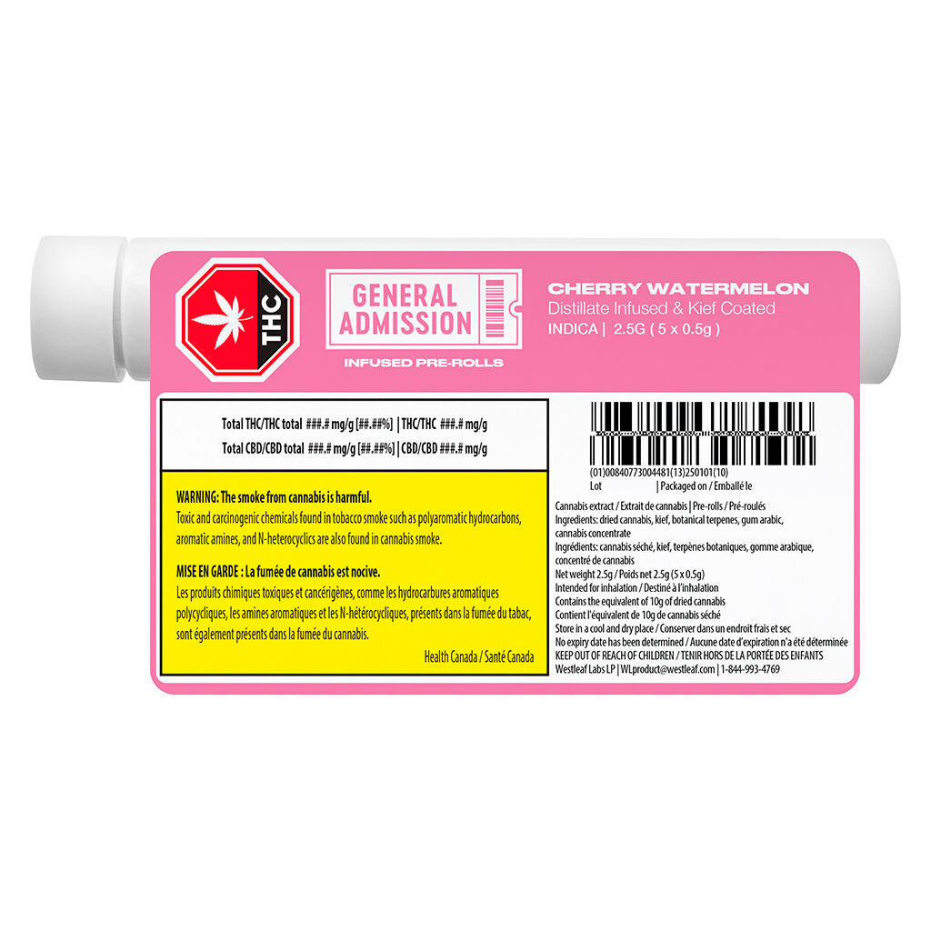 Cherry Watermelon Distillate Infused Pre-Roll - 