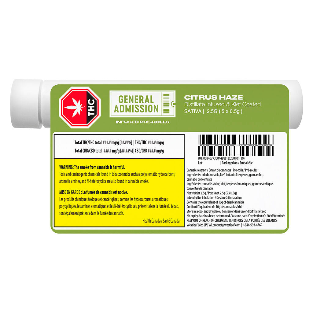 Citrus Haze Distillate Infused Pre-Roll - 