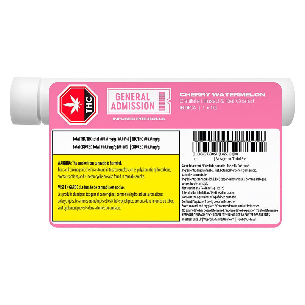 Cherry Watermelon Distillate Infused Pre-Roll - 