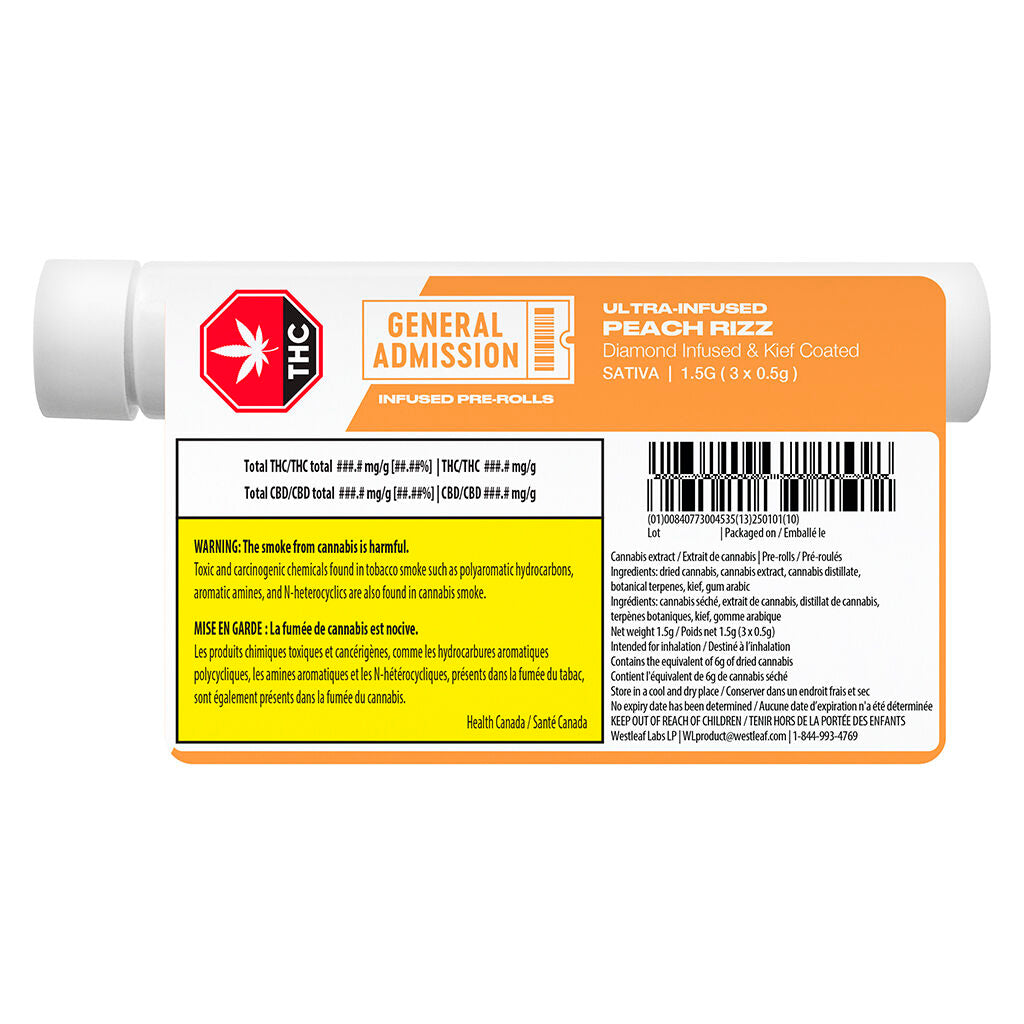 Peach Rizz Diamond Infused Pre-Roll - 