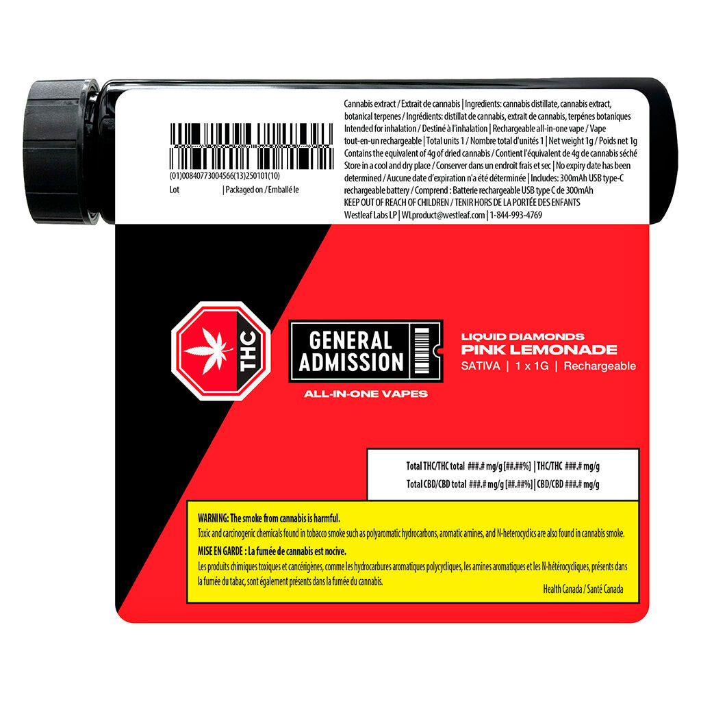 Pink Lemonade Liquid Diamond Disposable Vape - 