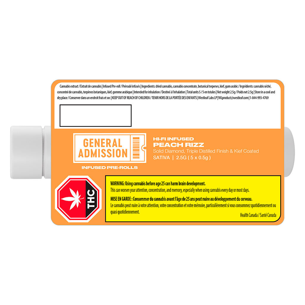 Peach Rizz Hi-Fi Infused Pre-Roll - 