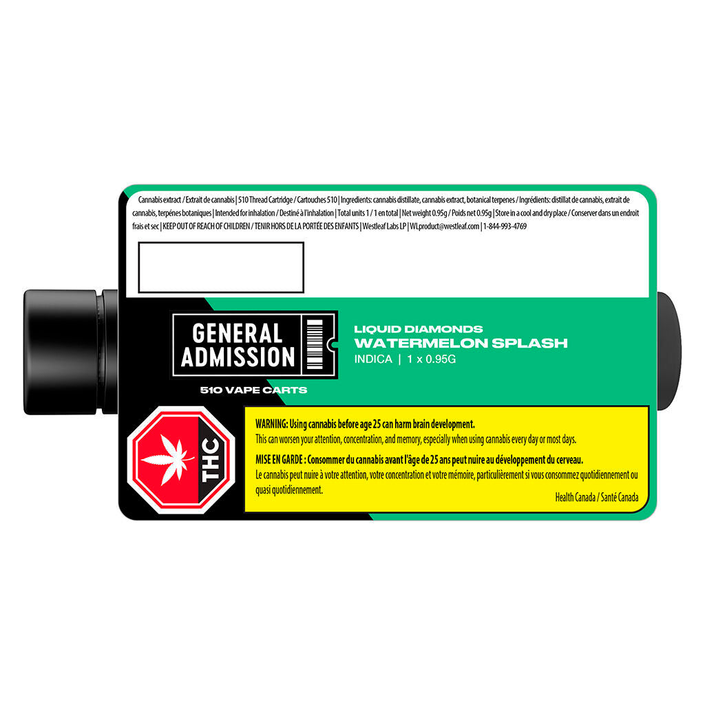 Watermelon Splash Liquid Diamond 510 Thread Cartridge - 