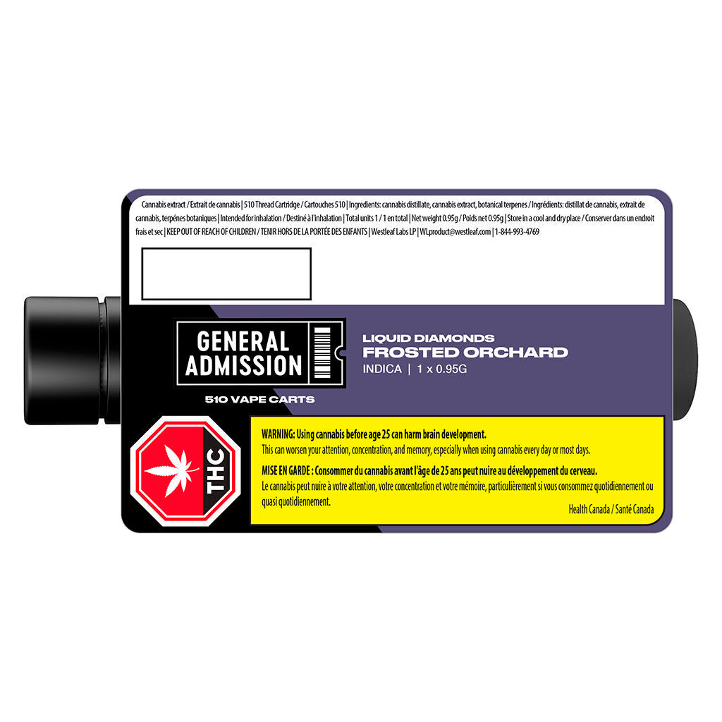 Frosted Orchard Liquid Diamond 510 Thread Vape Cartridge - 