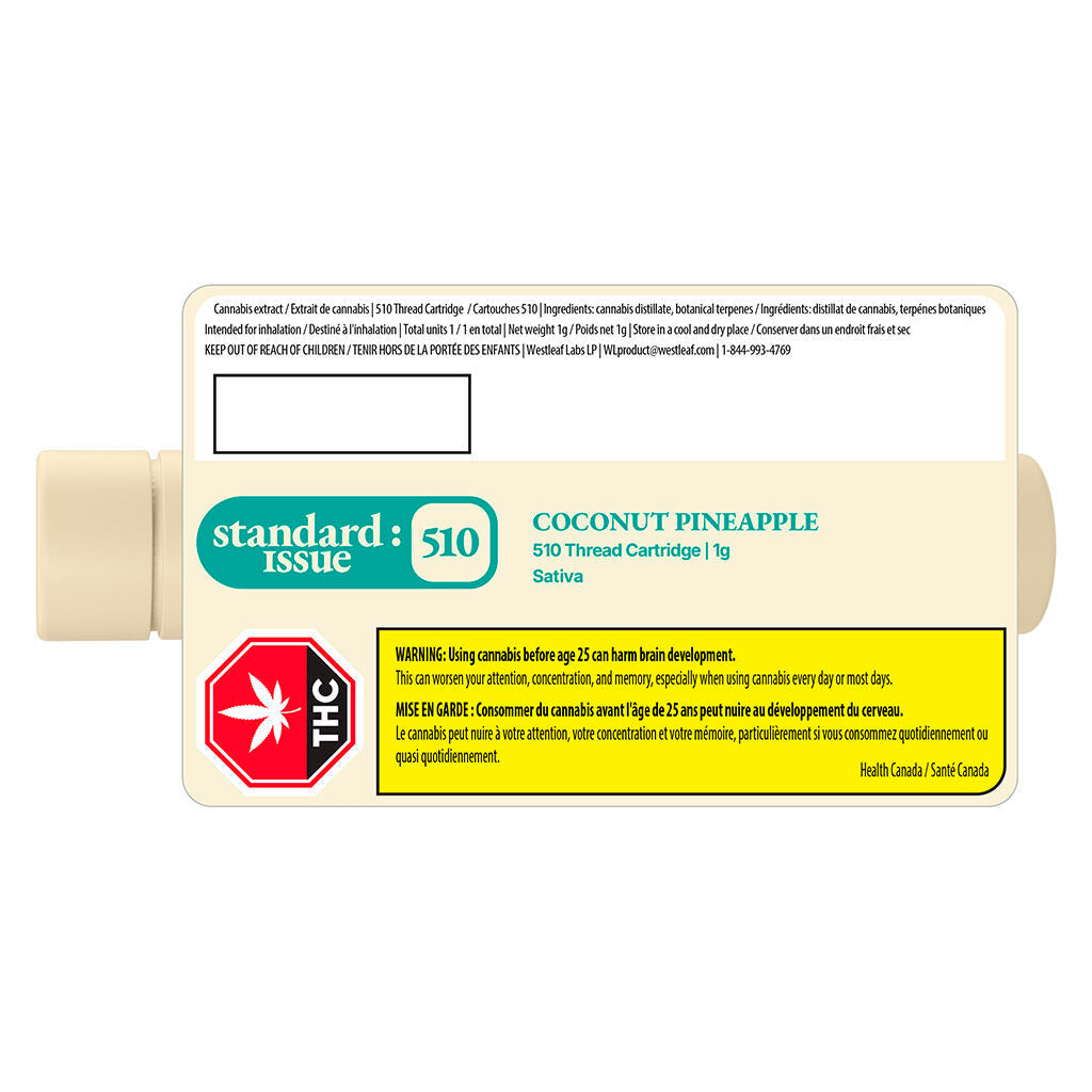Coconut Pineapple 510 Thread Vape Cartridge - 