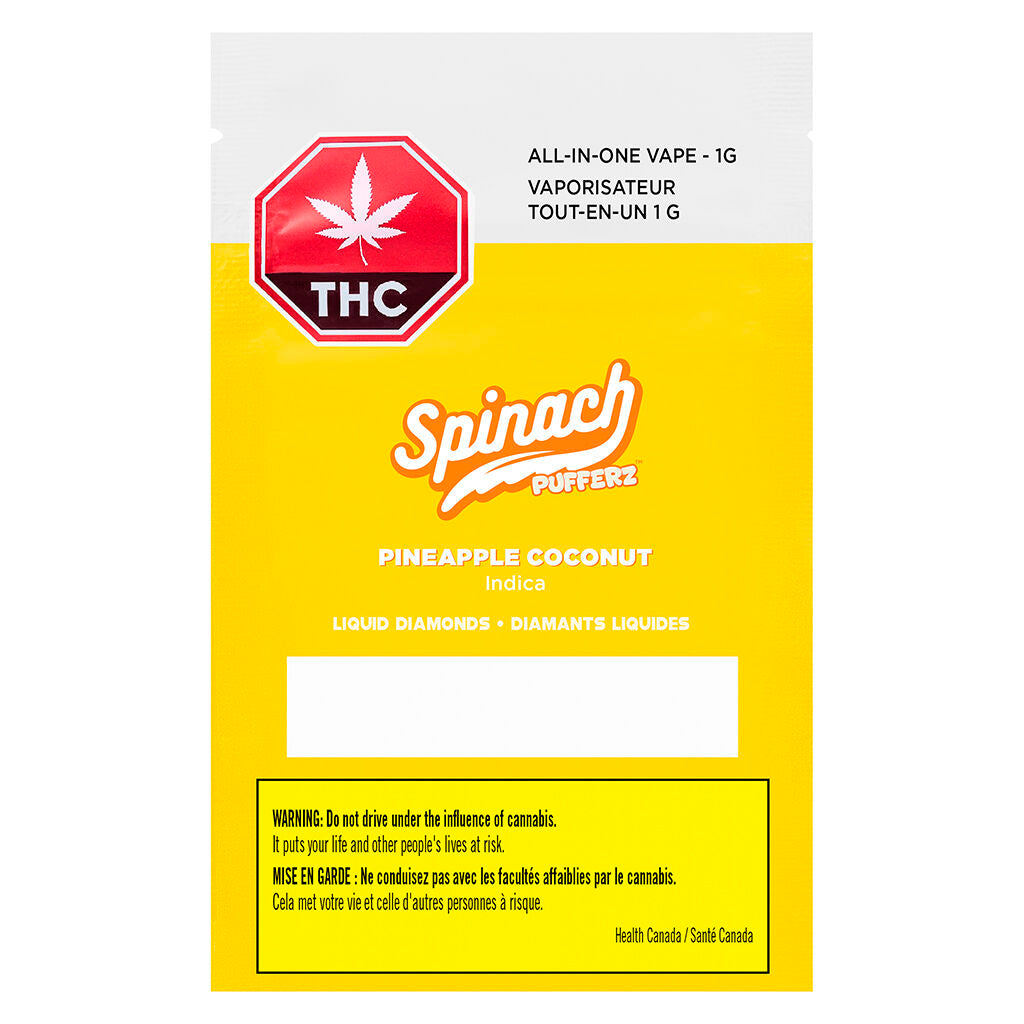 Pufferz - Pineapple Coconut All-in-One Liquid Diamonds Vape - 