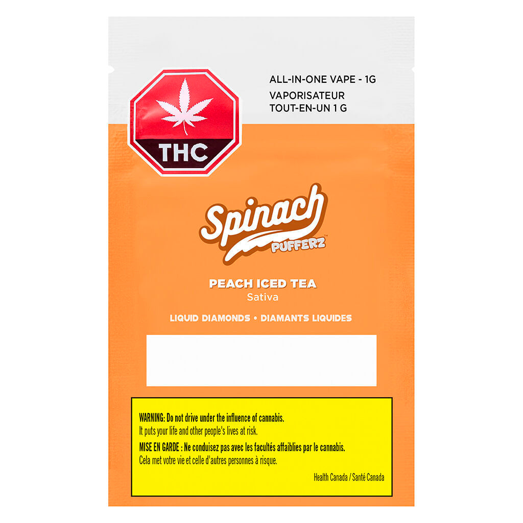Pufferz Peach Iced Tea All-in-One Liquid Diamonds Vape - 