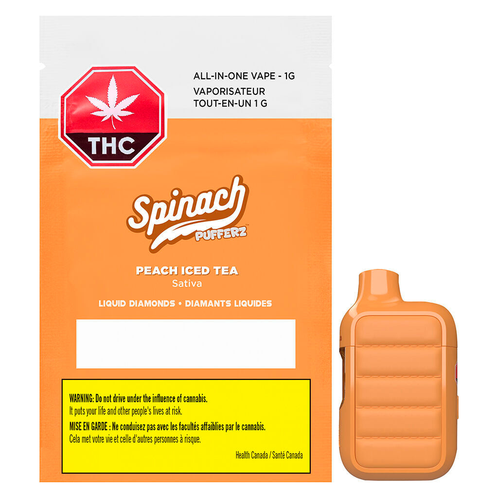 Pufferz Peach Iced Tea All-in-One Liquid Diamonds Vape - 