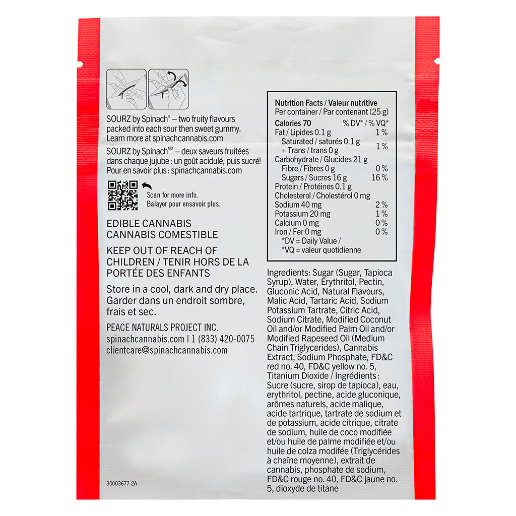 SOURZ by Spinach - Strawberry Mango Sativa Soft Chews - 