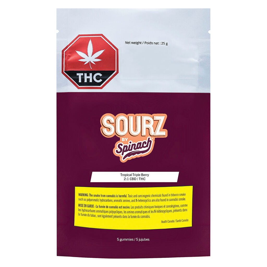 SOURZ by Spinach - Tropical Triple Berry 2:1 Gummies - 