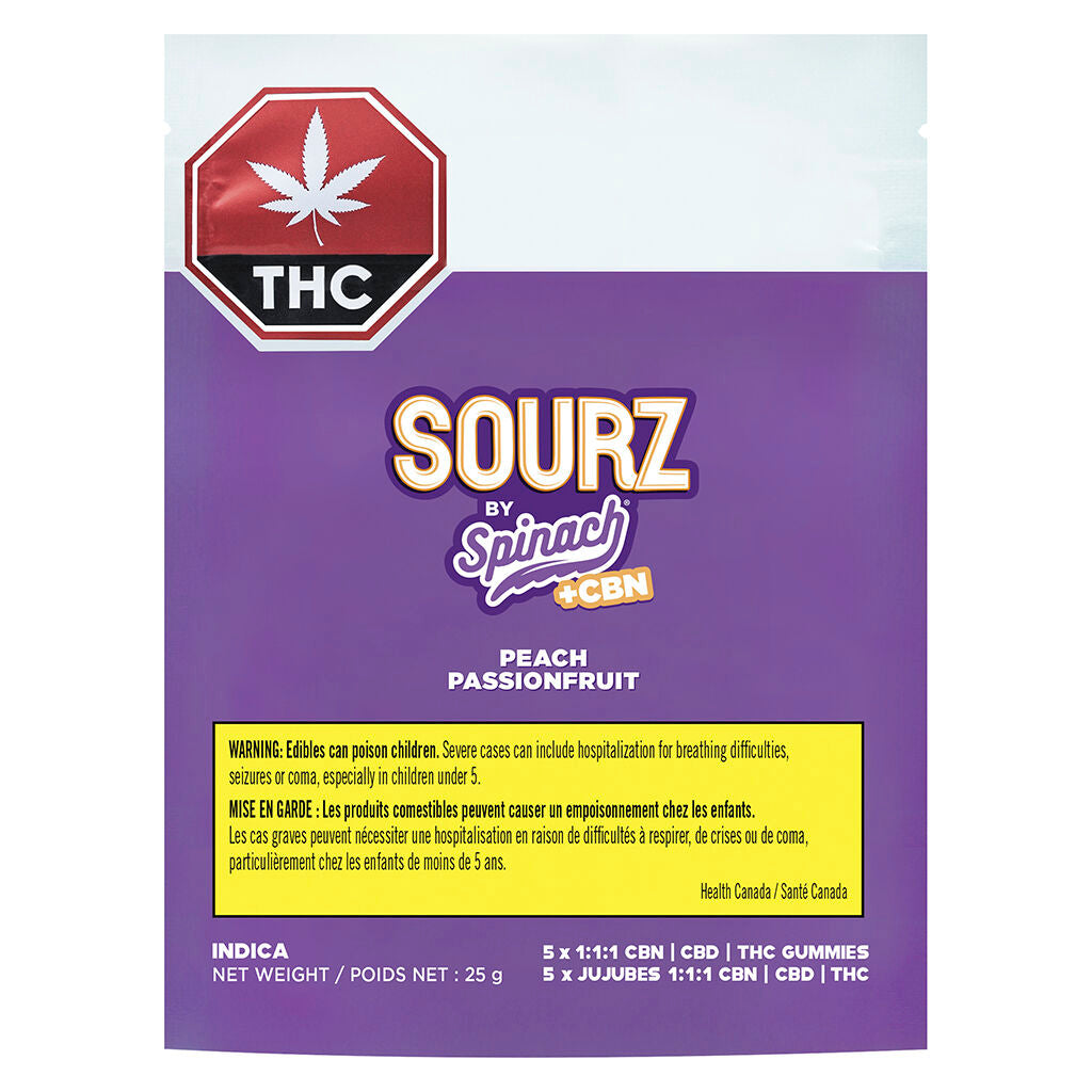 Peach Passionfruit 1:1:1 CBN CBD THC Gummies - 