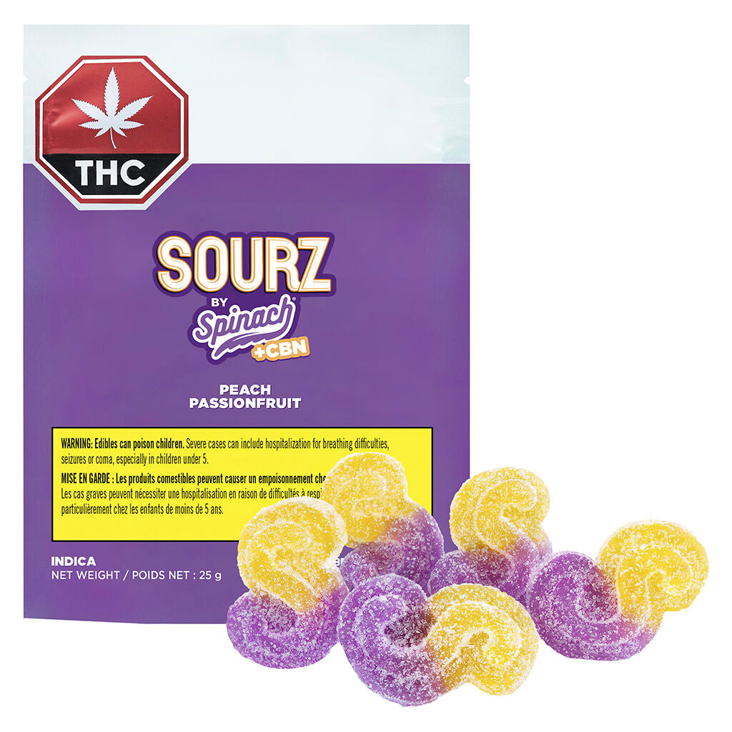 Peach Passionfruit 1:1:1 CBN CBD THC Gummies