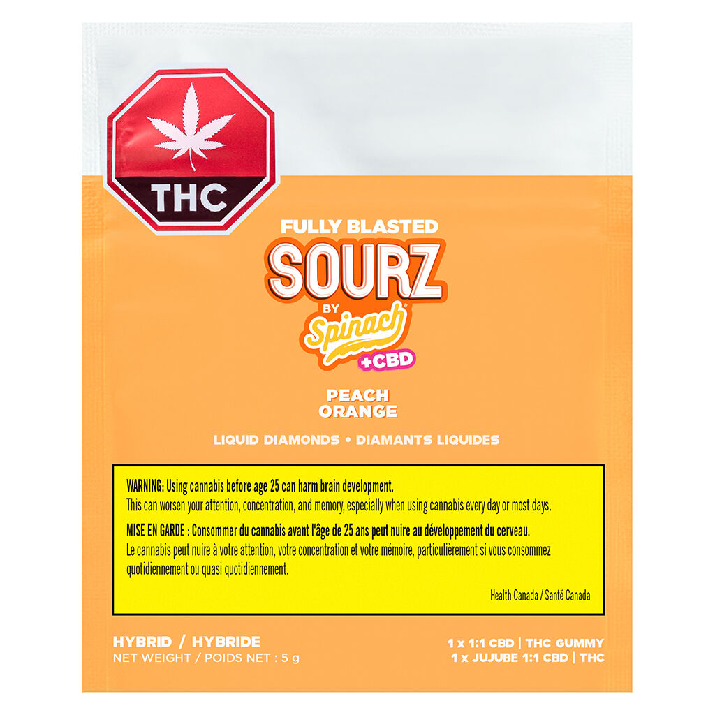 Fully Blasted Peach Orange 1:1 THC CBD Gummy - 
