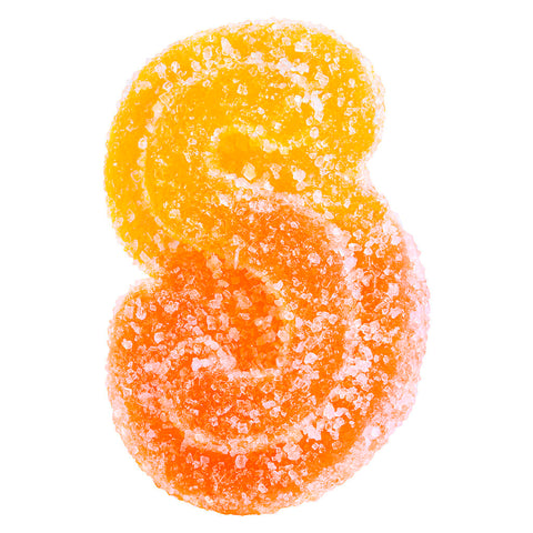 Photo Fully Blasted Peach Orange 1:1 THC CBD Gummy