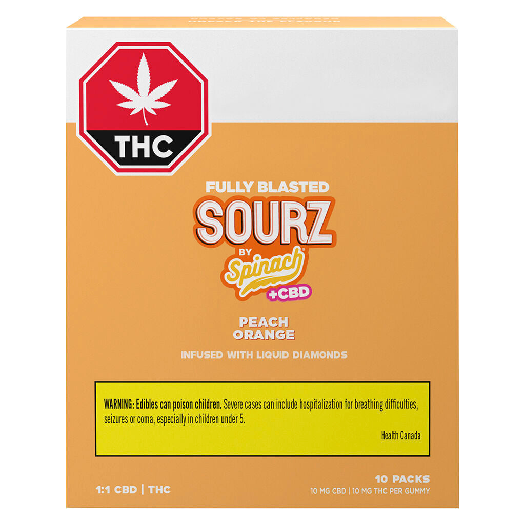 Fully Blasted Peach Orange 1:1 THC CBD Gummies - 