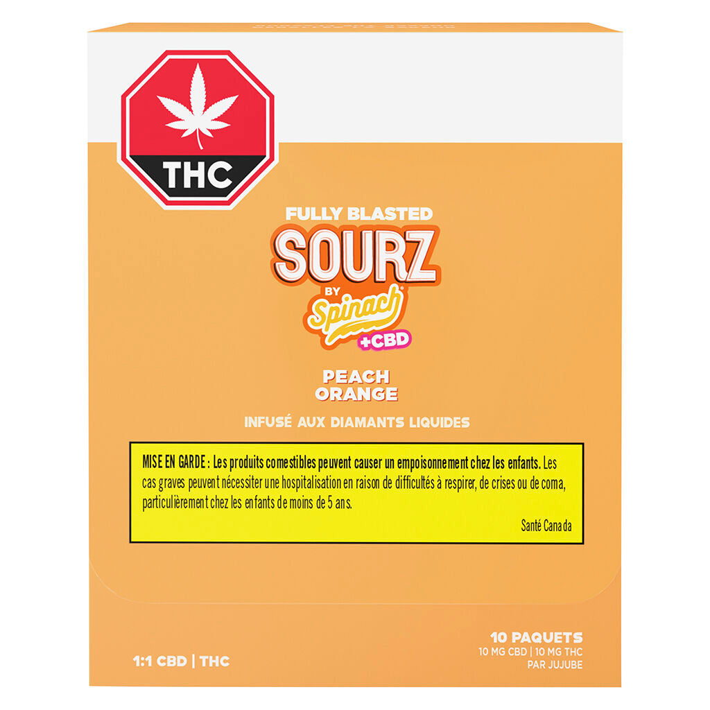 Fully Blasted Peach Orange 1:1 THC CBD Gummies - 