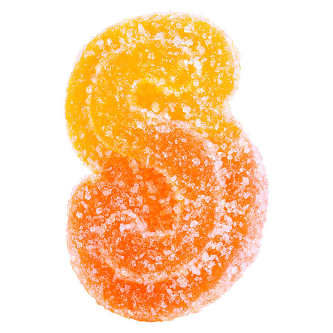 Photo Fully Blasted Peach Orange 1:1 THC CBD Gummies