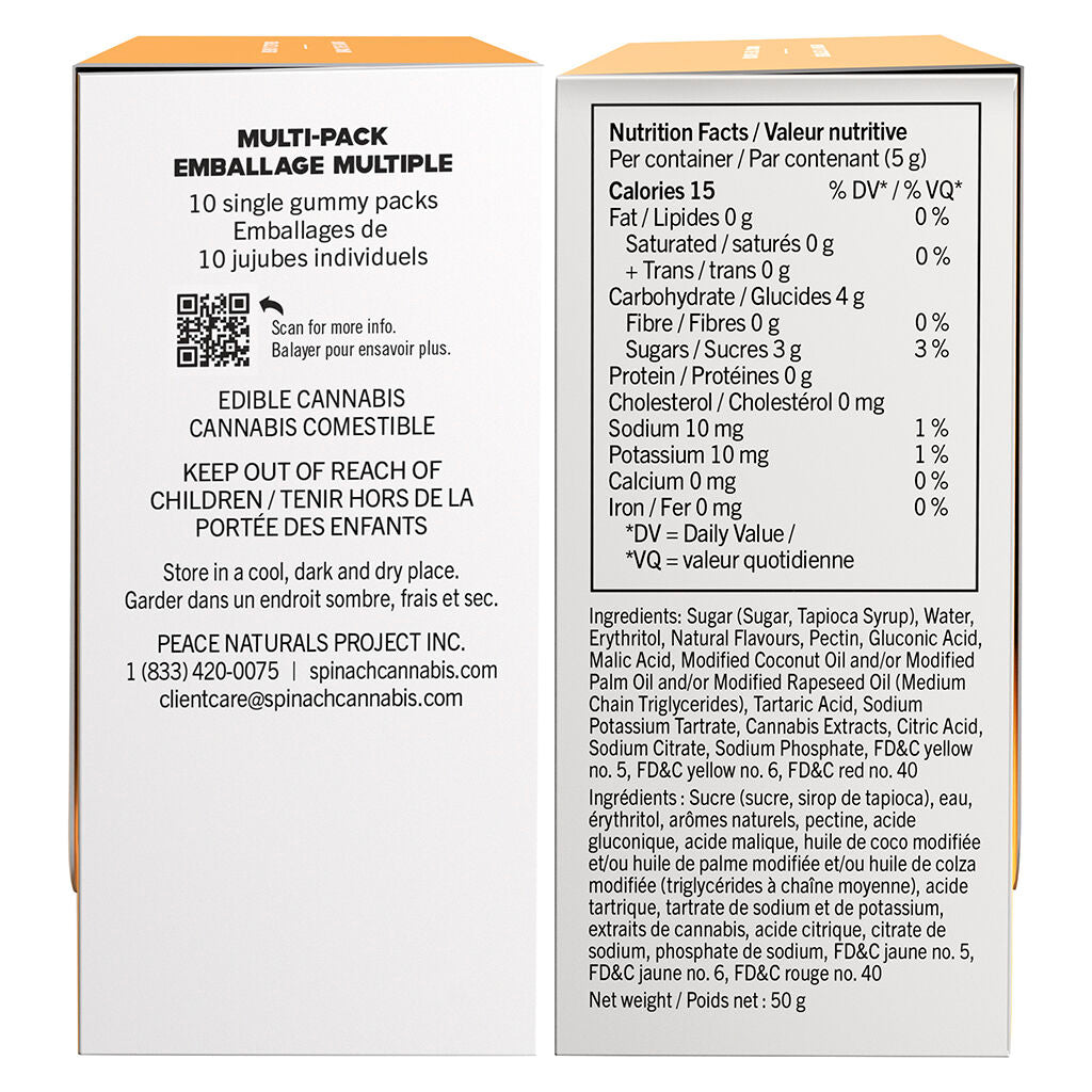Fully Blasted Peach Orange 1:1 THC CBD Gummies - 