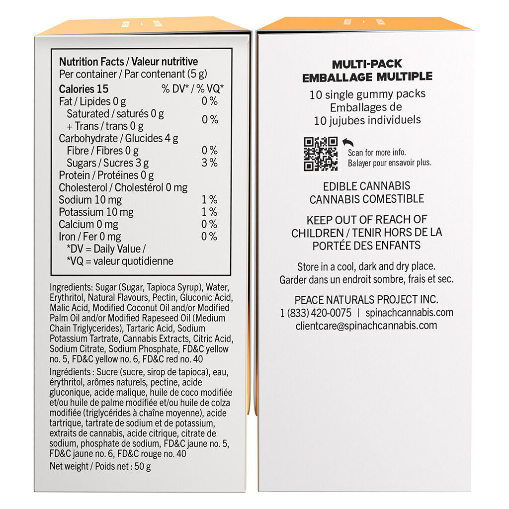 Fully Blasted Peach Orange 1:1 THC CBD Gummies - 