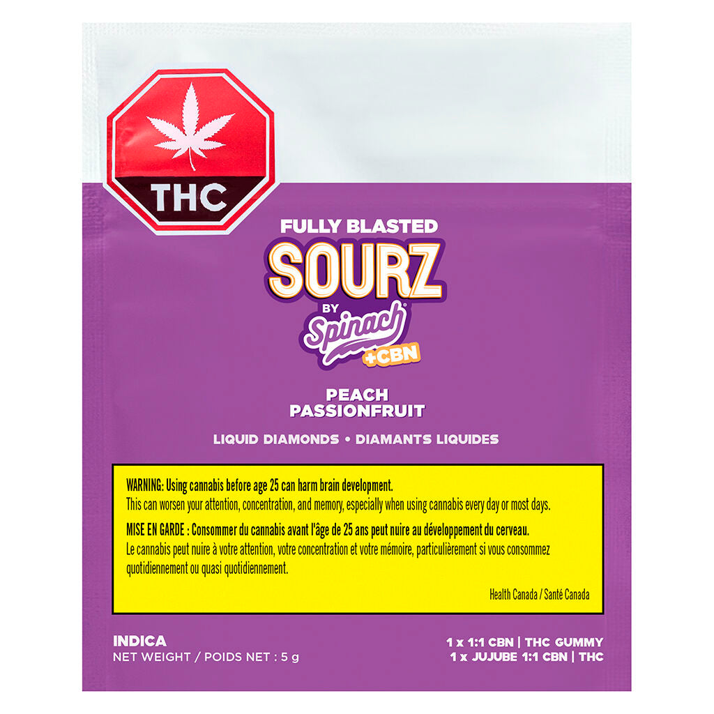 Fully Blasted Peach Passionfruit 1:1 CBN THC Gummy - 