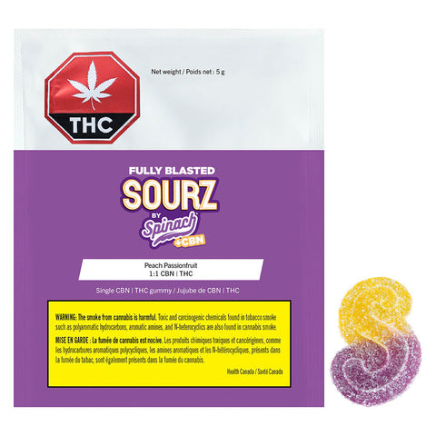 Photo Fully Blasted Peach Passionfruit 1:1 CBN THC Gummy