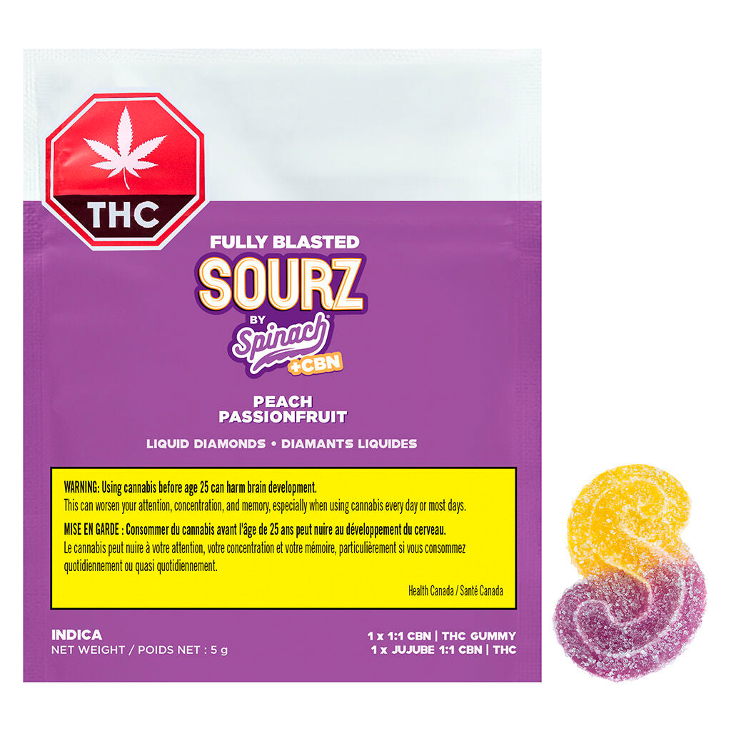 Fully Blasted Peach Passionfruit 1:1 CBN THC Gummy - 