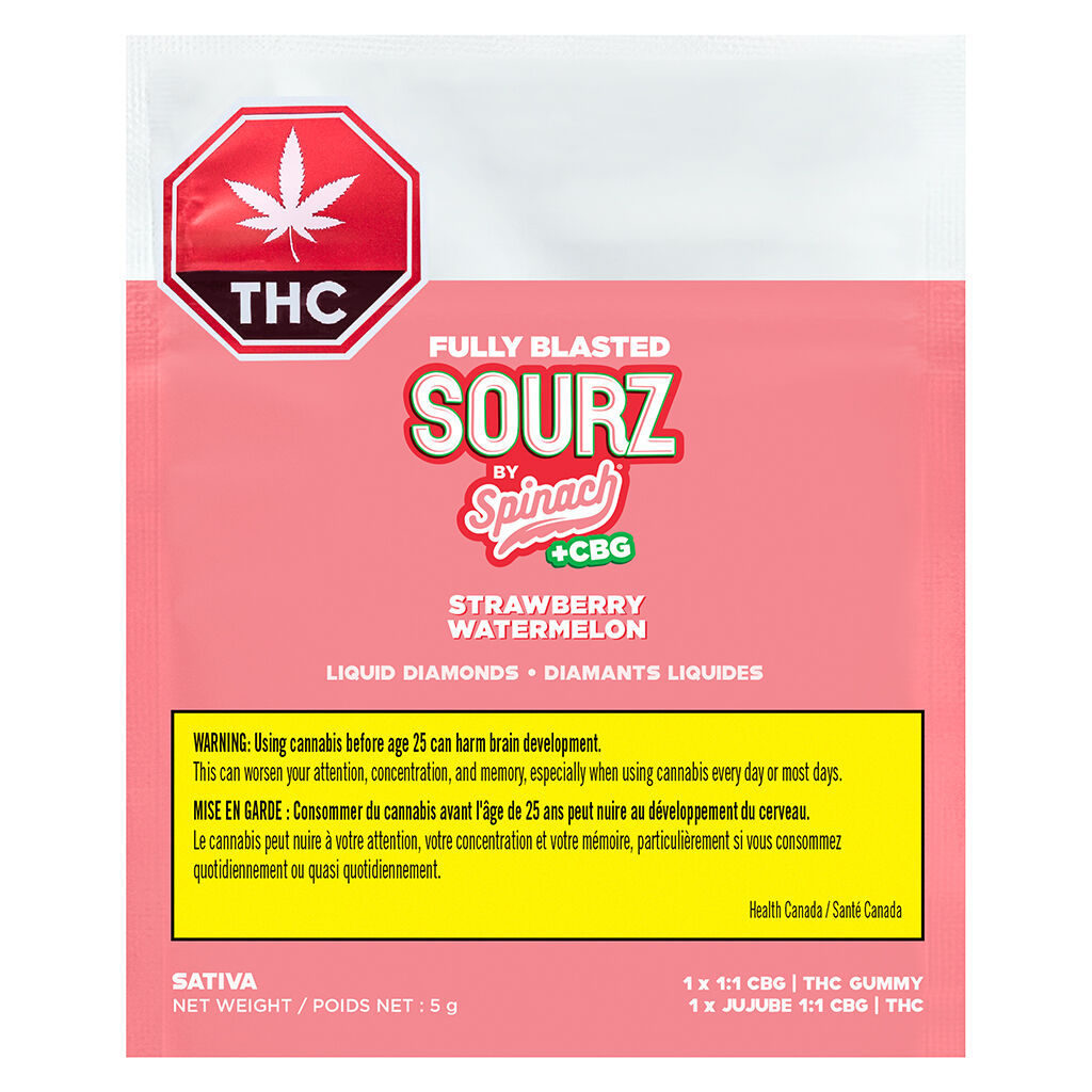 Fully Blasted Strawberry Watermelon 1:1 CBG THC Gummy - 