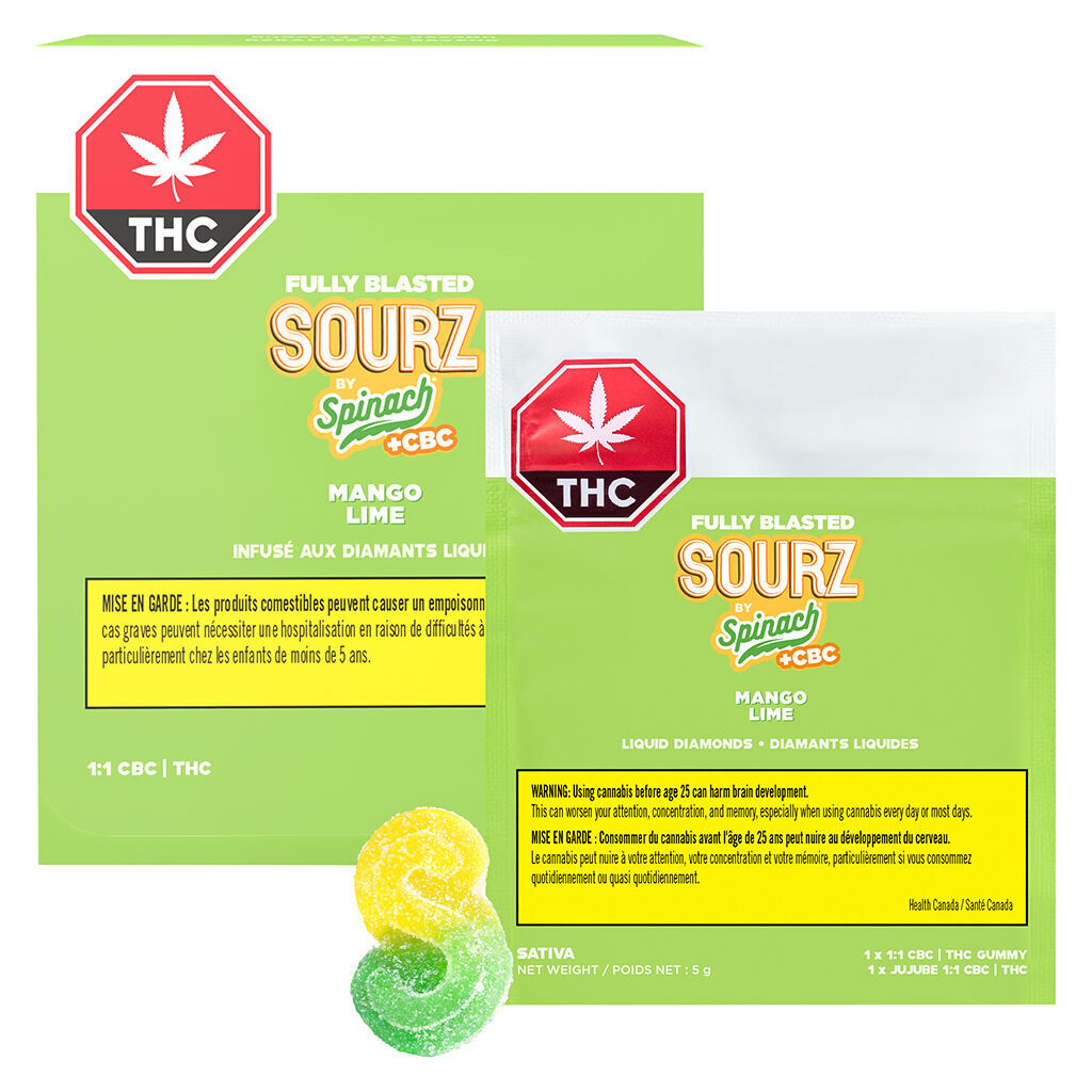 Fully Blasted Mango Lime 1:1 CBC THC Gummies - 