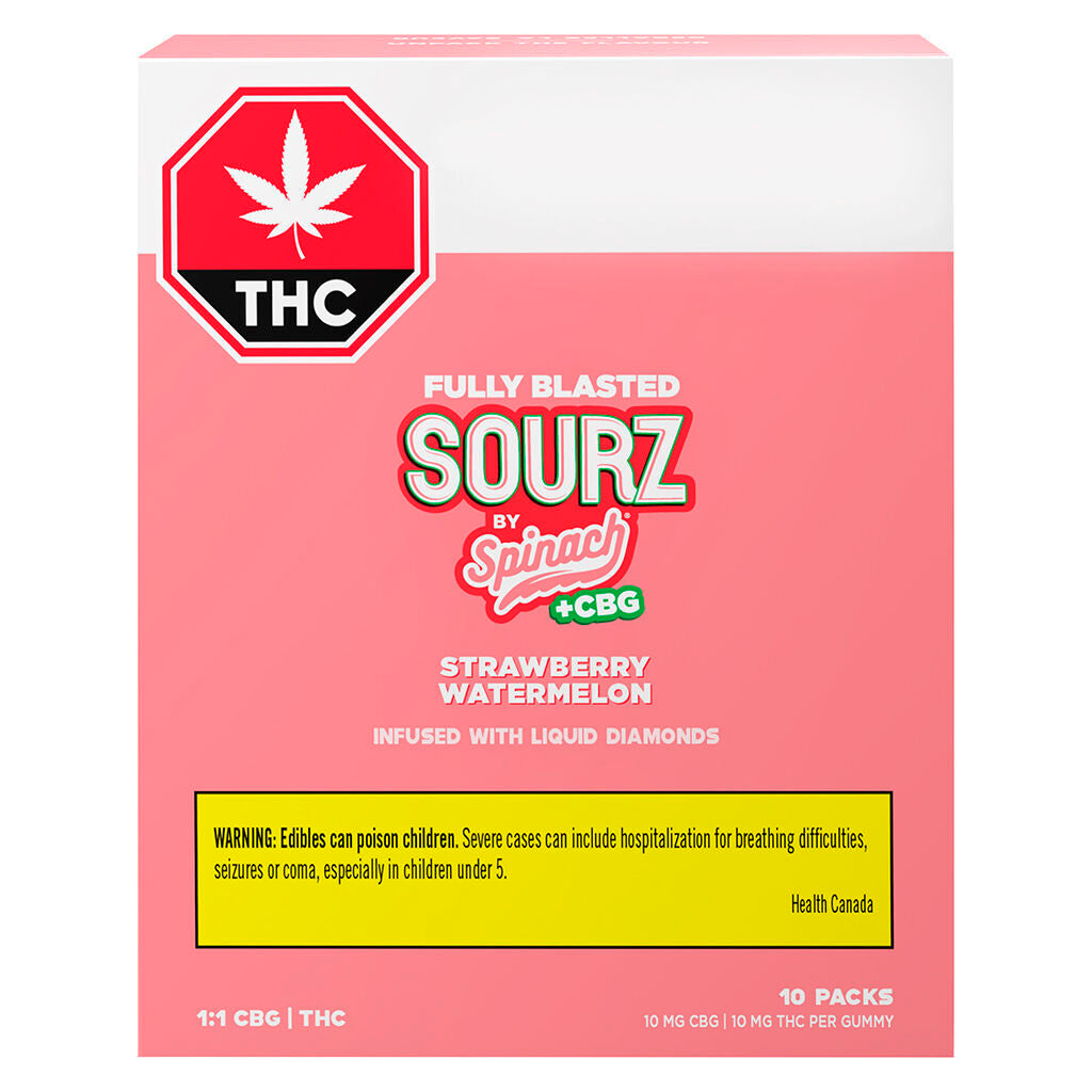 Fully Blasted Strawberry Watermelon 1:1 CBG THC Gummies - 