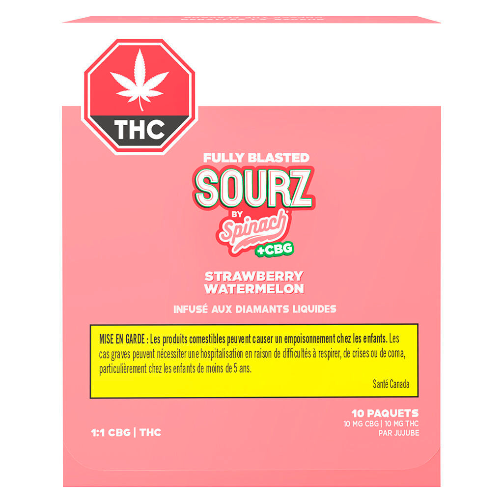Fully Blasted Strawberry Watermelon 1:1 CBG THC Gummies - 