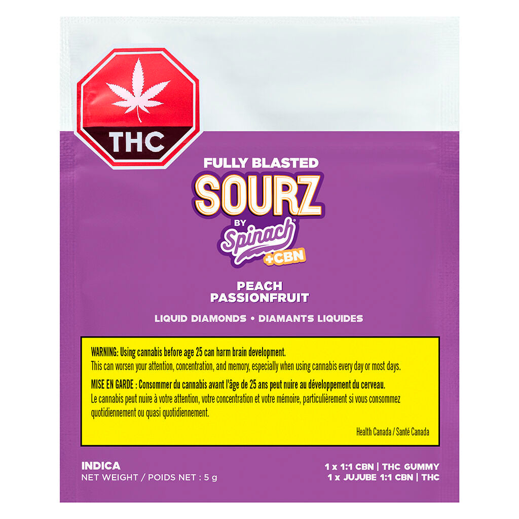 Fully Blasted Peach Passionfruit 1:1 CBN THC Gummies - 