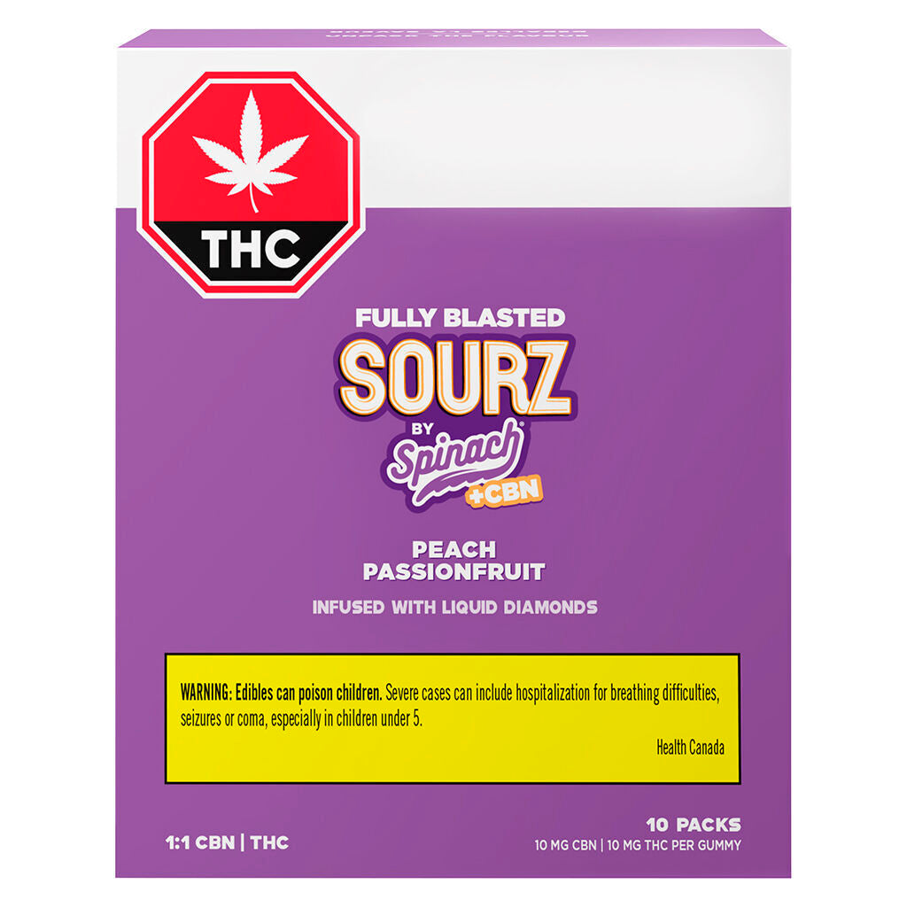Fully Blasted Peach Passionfruit 1:1 CBN THC Gummies - 