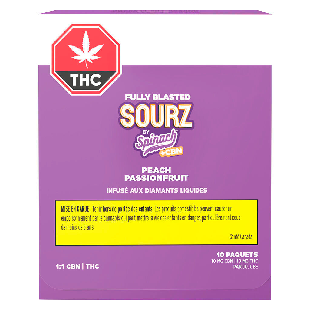 Fully Blasted Peach Passionfruit 1:1 CBN THC Gummies - 
