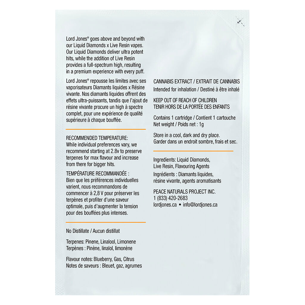 Sour Blueberry Liquid Diamonds x Live R 510 Thread Cartridge - 