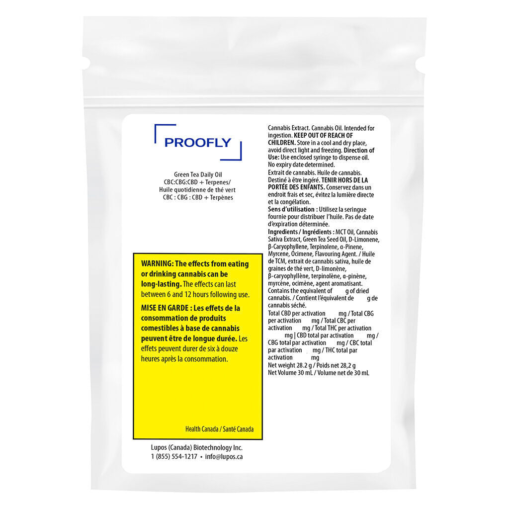 Green Tea Daily Oil CBC:CBG:CBD + Terpenes - 